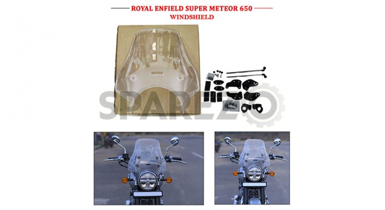 For Royal Enfield Super Meteor 650 Wanderer Premium Windshield Clear Screen - SPAREZO